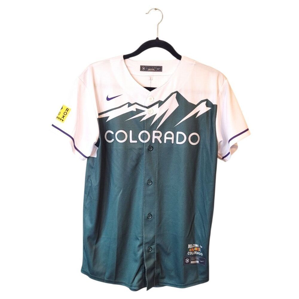Nike Green & White Colorado Rockies Bryant Baseball Jersey Youth SZ L 14-16 NWT